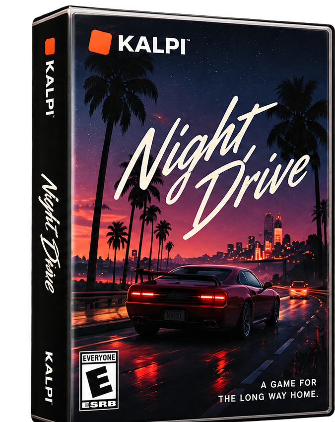 Night Drive physical game box concept